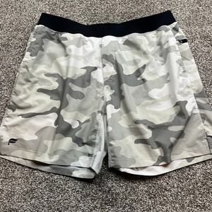Fabletics Mens camouflage Athletic Shorts 2XL‎ Gray Waistband Gym Workout